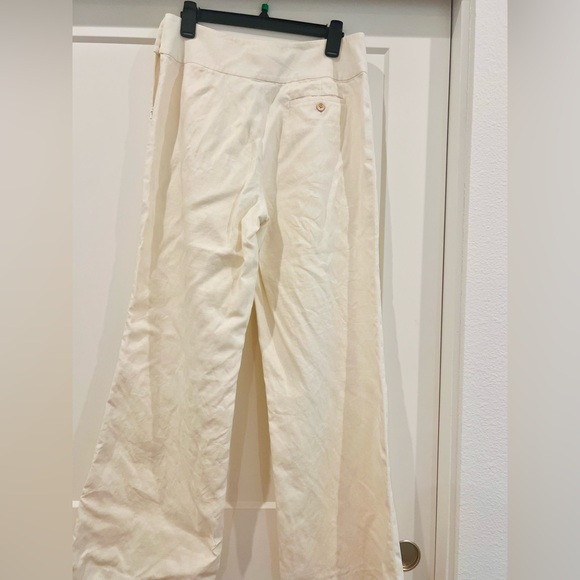 Lauren Ralph Lauren 100% Linen Wide Leg Pants – Ivory | Size 10 - Picture 6 of 12